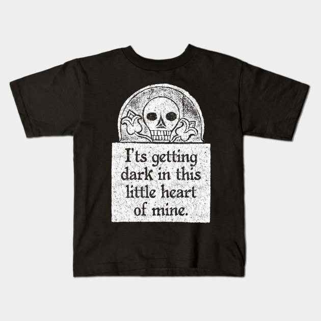 It's Getting Dark in this Little Heart of Mine, Wednesday Addams Quote Kids T-Shirt by MotiviTees